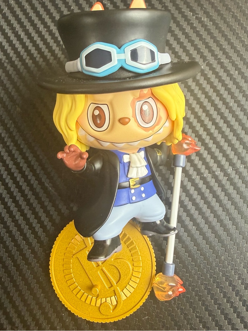 Pop Mart The Monsters x One Piece Sabo Labubu Vinyl Figure Anime Toy Labubu Open